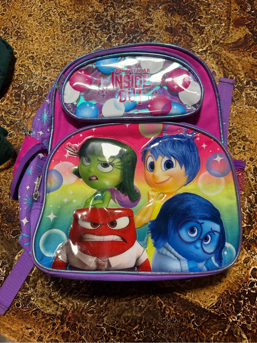 Disney Inside Out Kids Purple & Pink Character Backpack
